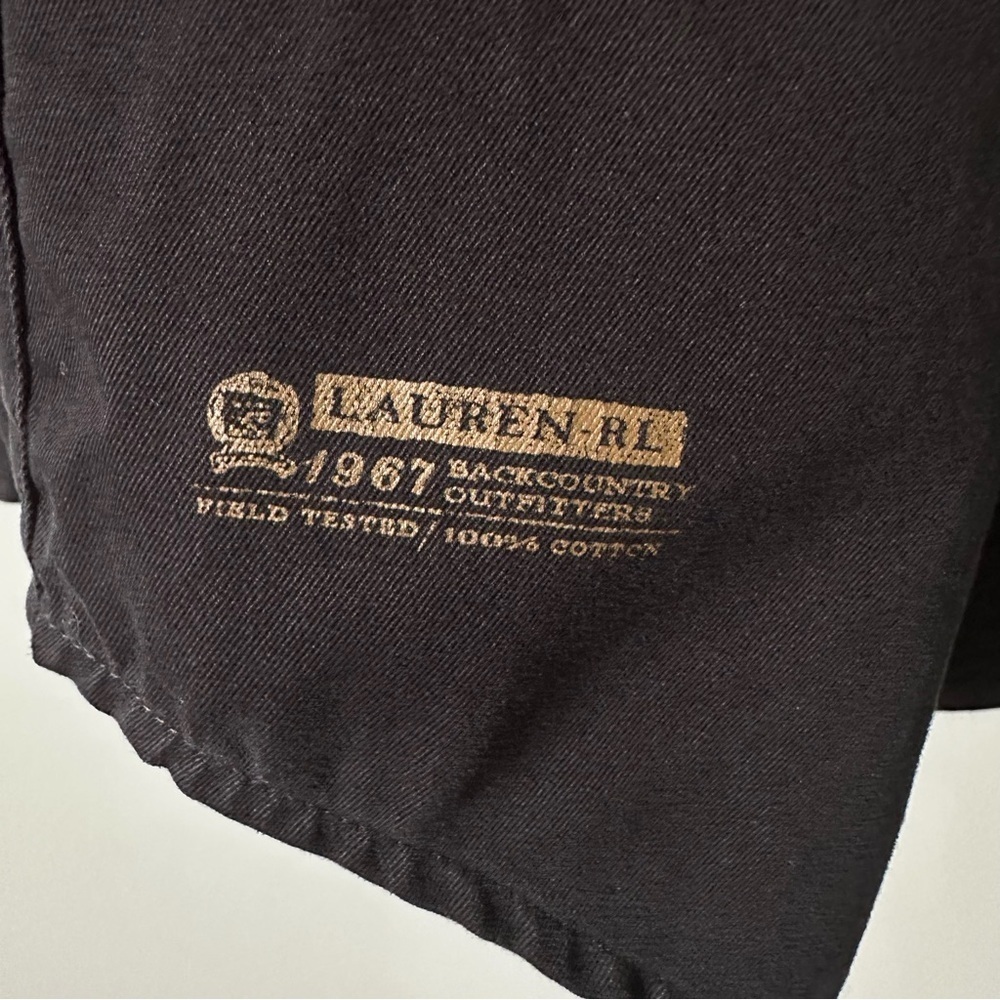 Ralph Lauren Safari Outfitters Black Snap Button Up Shirt Women's 2X Vintage - Picture 6 of 15